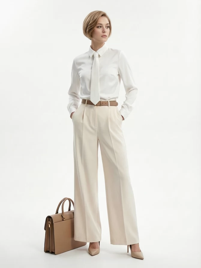 Блузка с галстуком  OD-881-4 белый