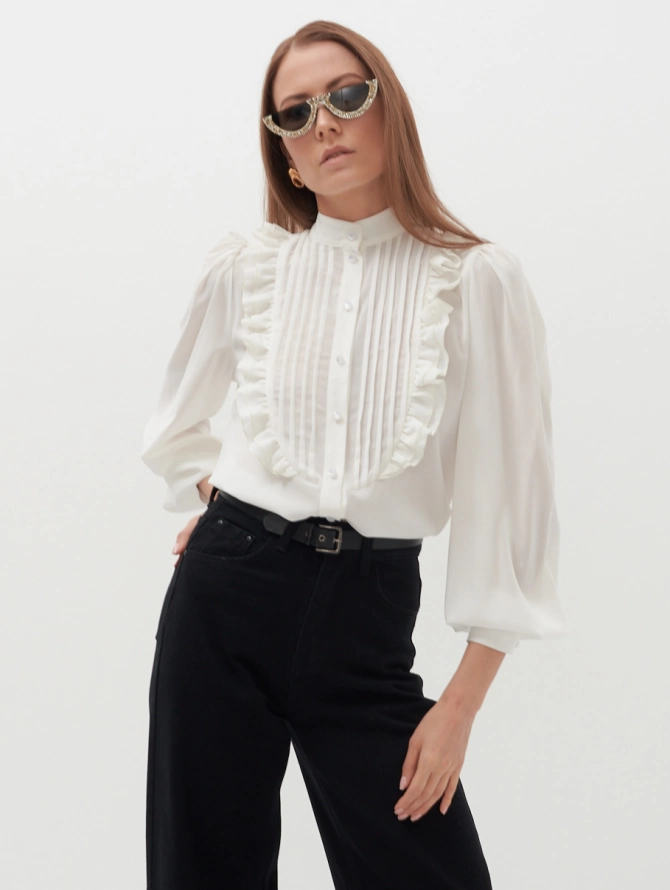 Блузка с рюшами из шифона