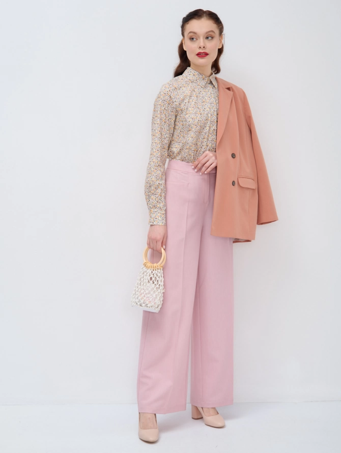 Рубашка с контрастной стойкой