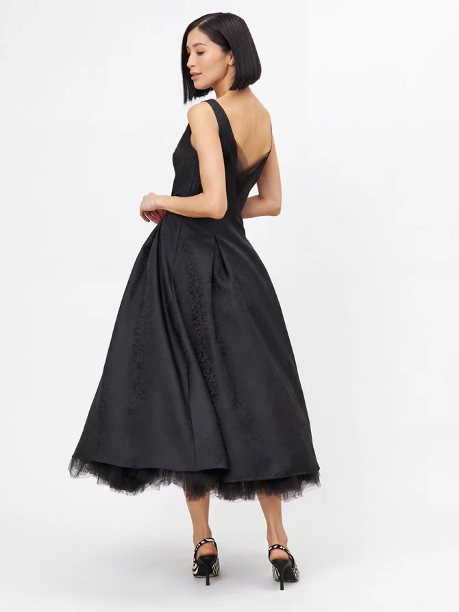 Платье из жаккарда OD-939-2 черный