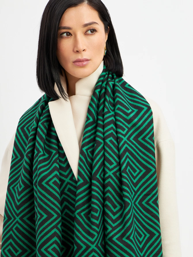 Палантин женский с геометрическим принтом, двусторонний