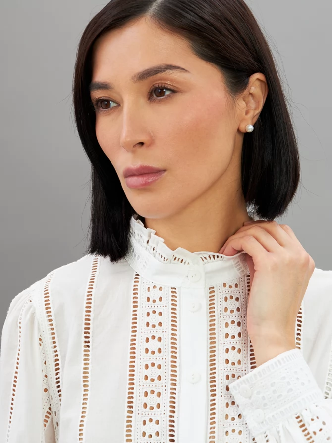 Блузка из шитья OD-919-1 белый