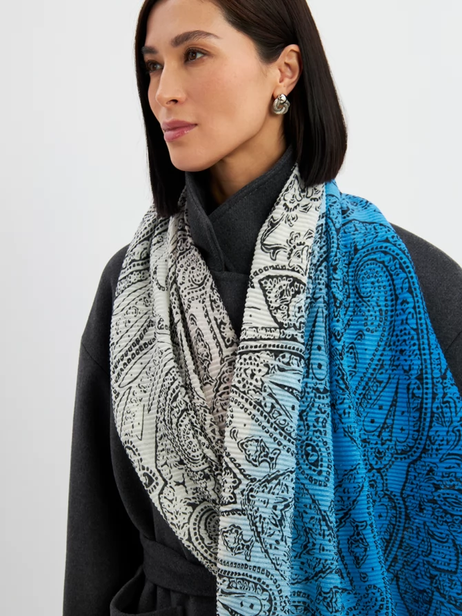 Палантин женский градиентный с орнаментом SPR-115-1