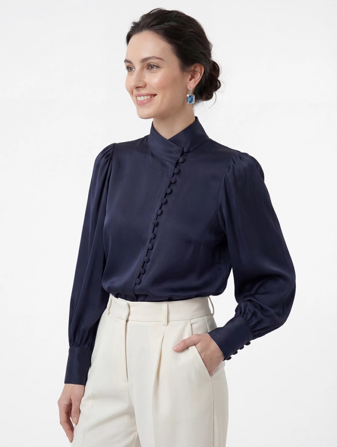 Блуза-косоворотка с обилием пуговиц OD-550-11