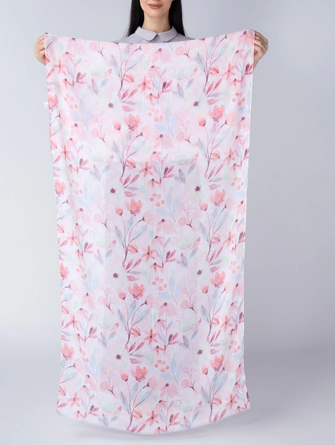 Палантин женский с цветочным принтом KSH16-121-4