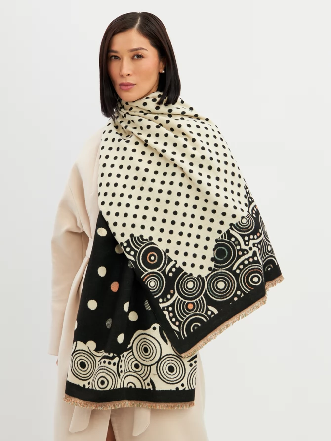 Палантин двусторонний с принтом RH10-1451-3