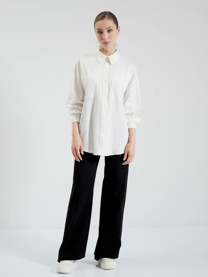 Рубашка с прострочкой спереди