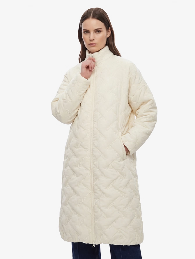 Полупальто стеганое OD-1046-1 бежевое