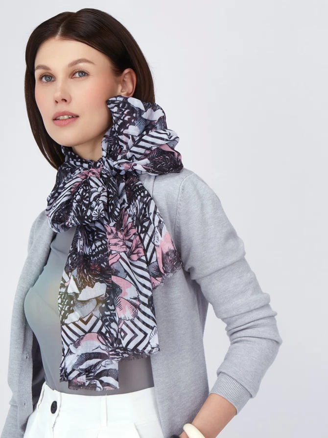 Палантин с арт-деко принтом