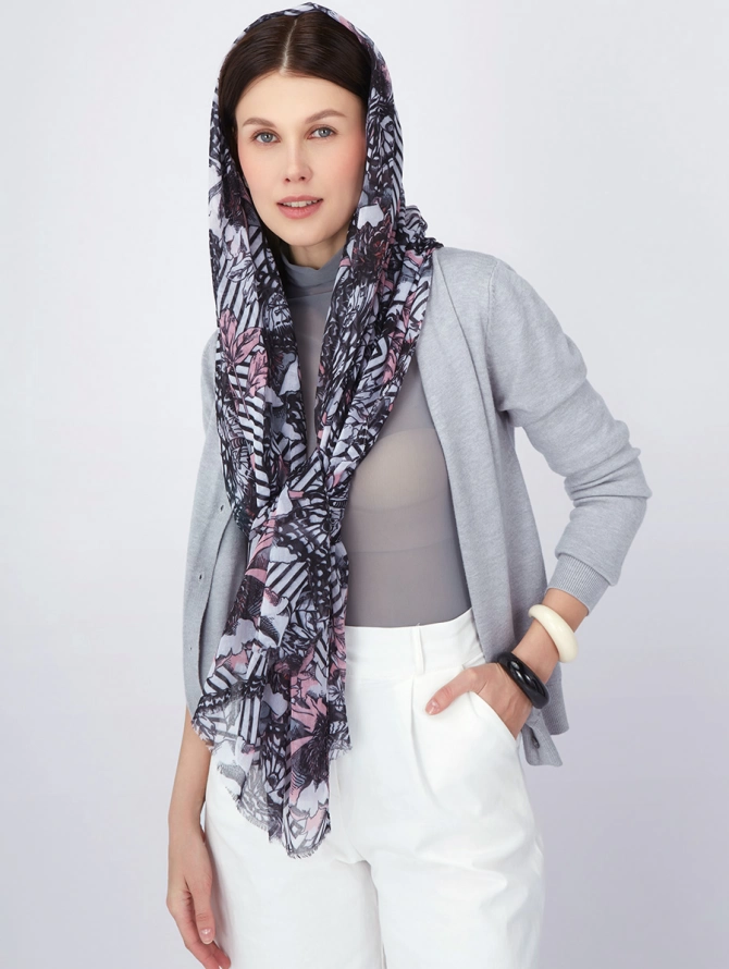 Палантин с арт-деко принтом