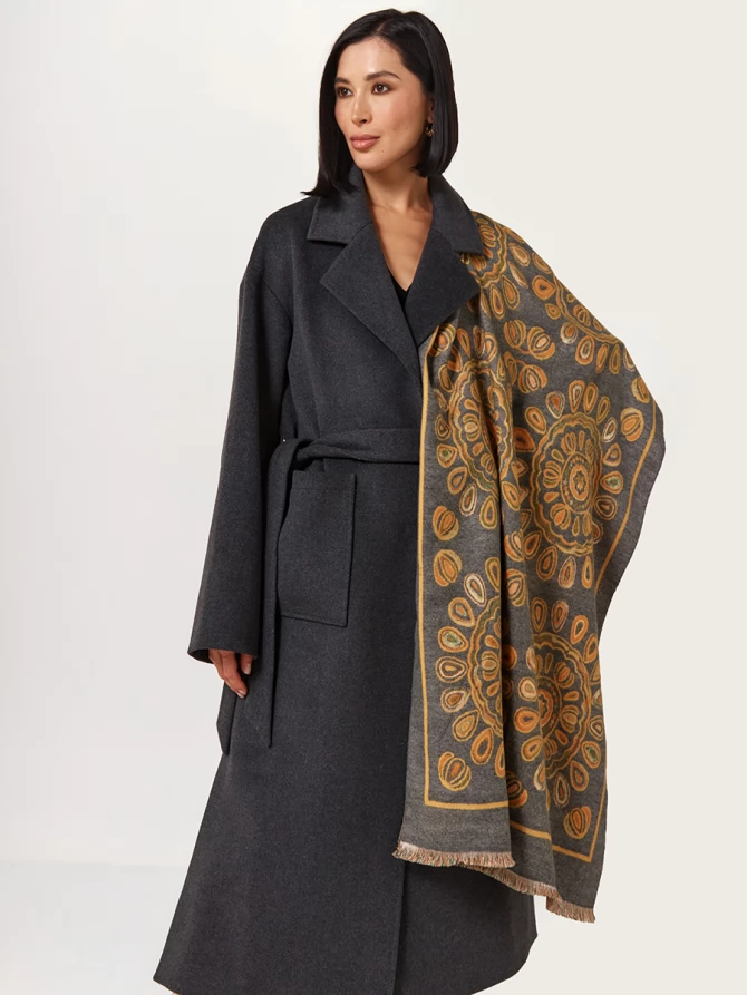 Палантин двусторонний с орнаментом мандала