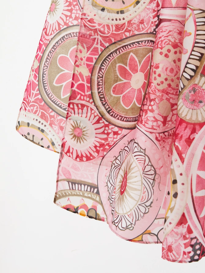 Палантин женский двусторонний с арт-деко принтом