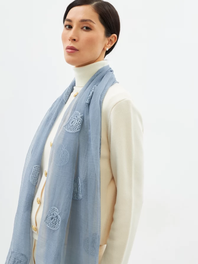 Палантин женский с вышивкой Арт-Деко BB-1351-1