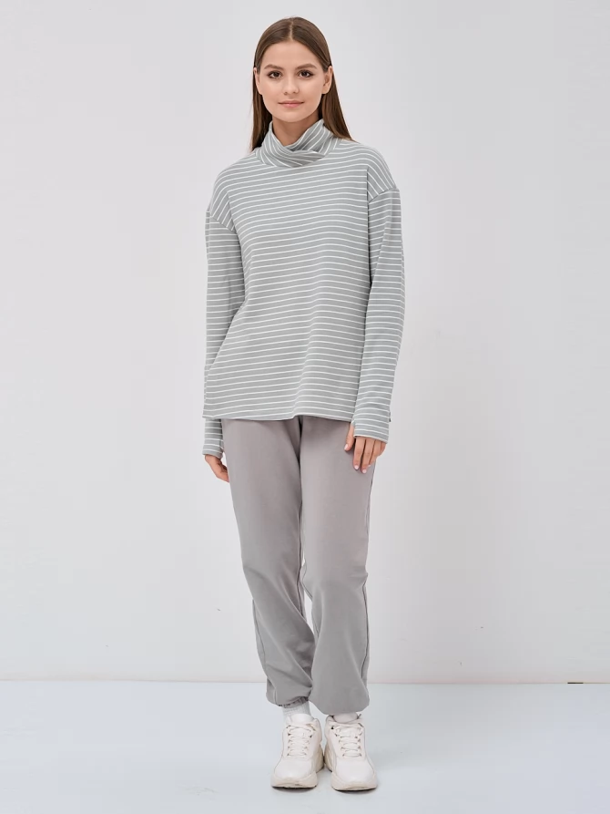 Лонгслив с принтом полоска с вырезами