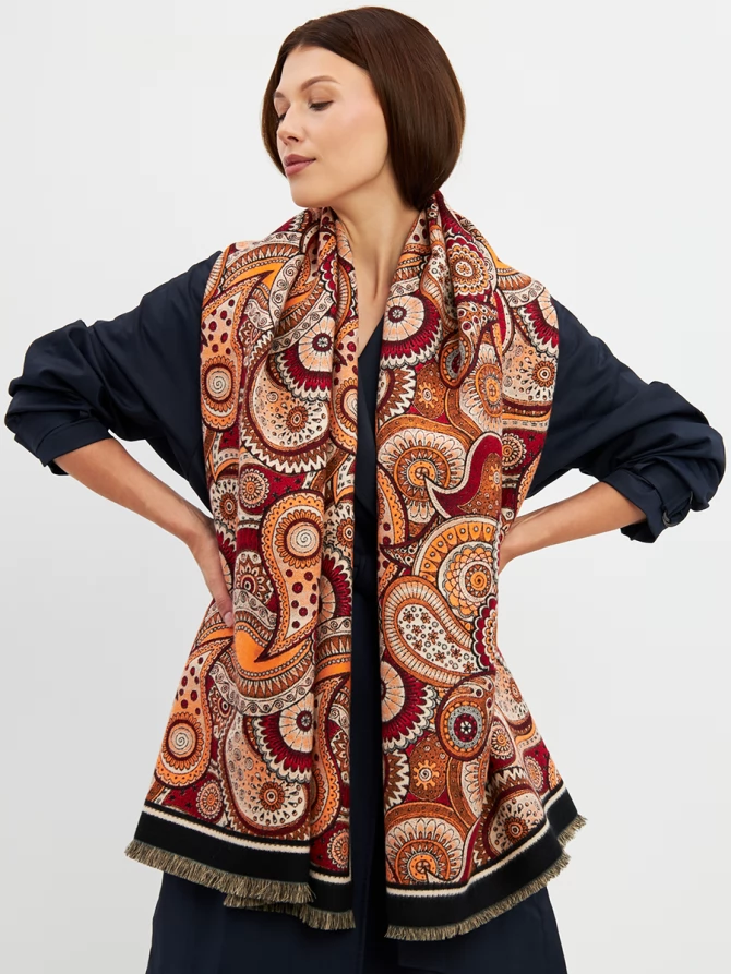 Палантин женский с авторским принтом пейсли