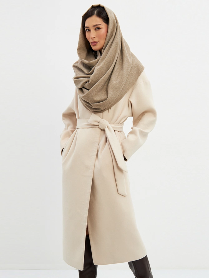 Палантин женский RH25-125-29 бежевый двусторонний