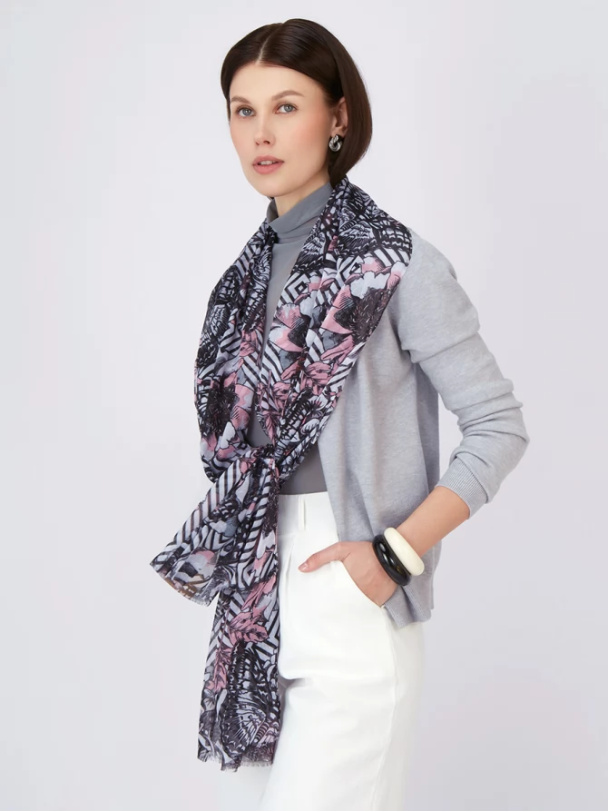 Палантин с арт-деко принтом