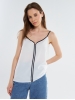 Топ с контрастной отделкой OD-874-1 белый+синий