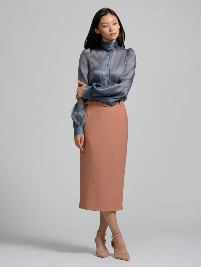 Юбка миди с поясом