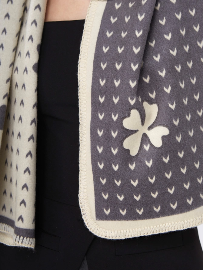 Палантин женский двусторонний с узором клевер RH10-2253-2