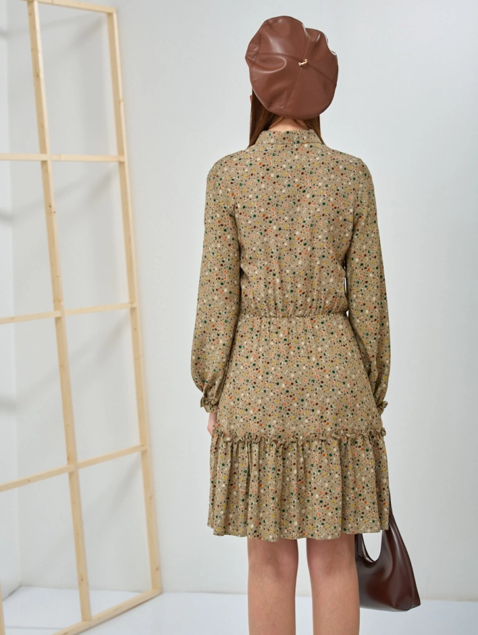 Платье-рубашка с воланом