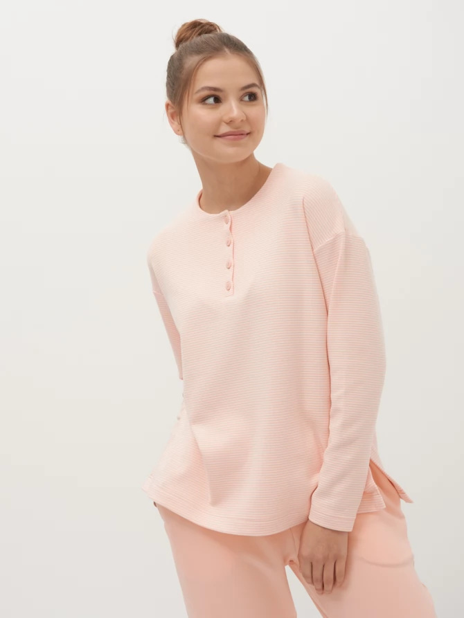 Костюм лонгслив и брюки на пуговицах