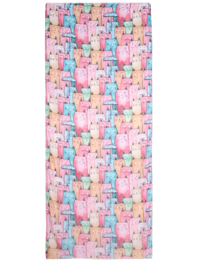 Палантин с принтом "Забавные коты"