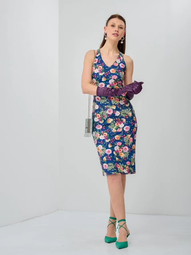 Платье с принтом масло