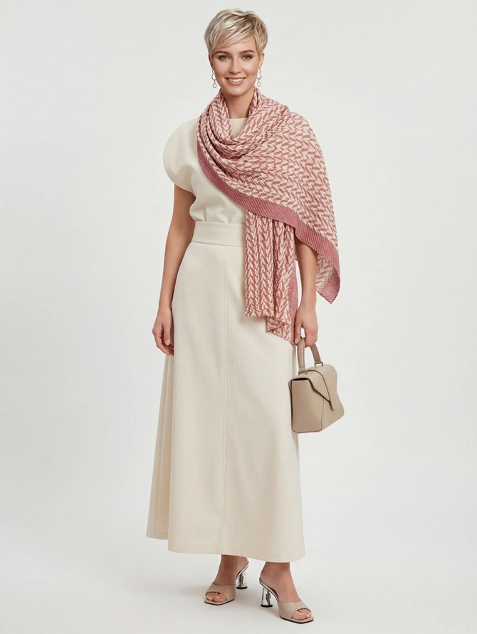 Палантин женский GR-105-1 с геометрическим узором