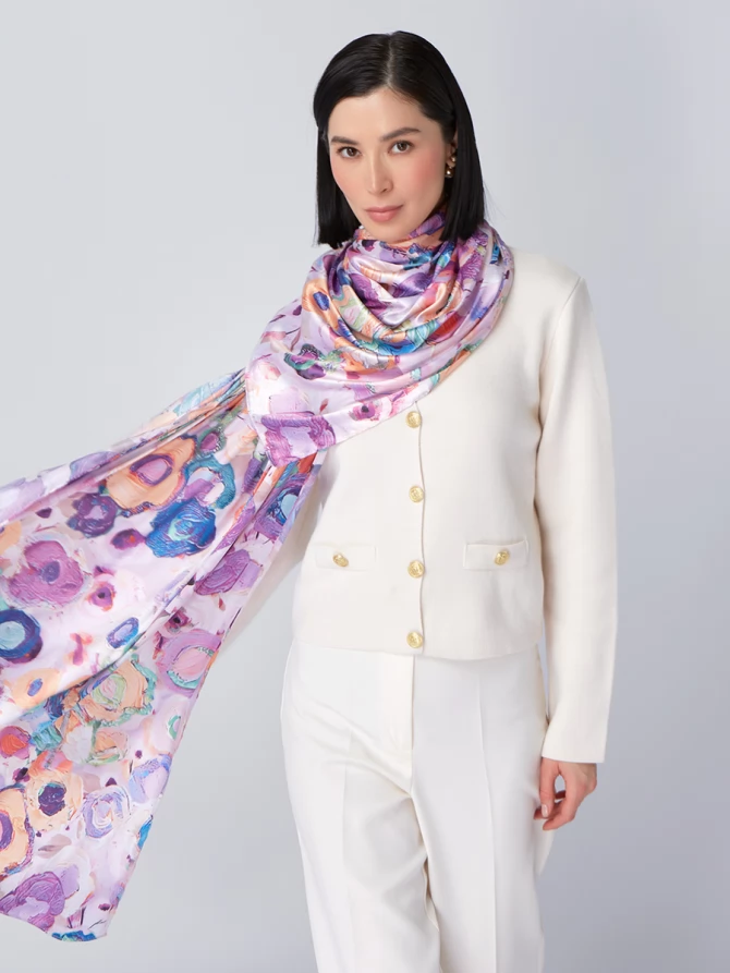 Палантин женский с авторским принтом KSH16-14510-1