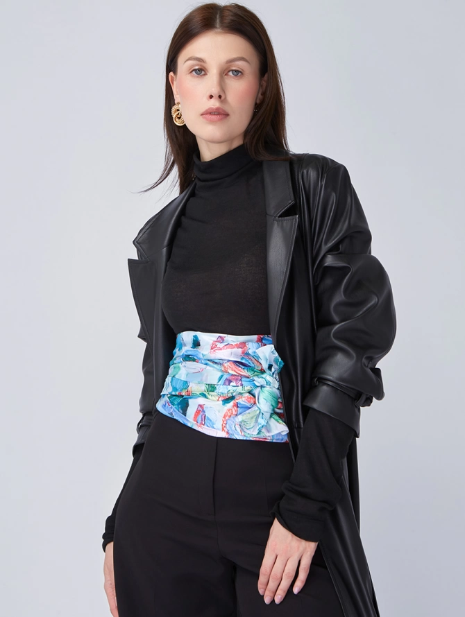 Палантин женский с авторским акварельным принтом