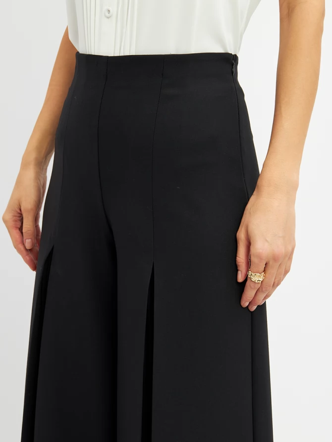 Брюки со вставкой из шифона OD-994-1 черный