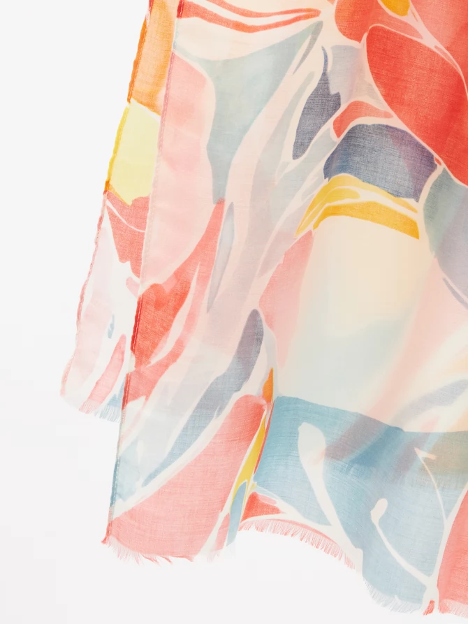 Палантин женский двусторонний с принтом арт-деко D2H-1351-1