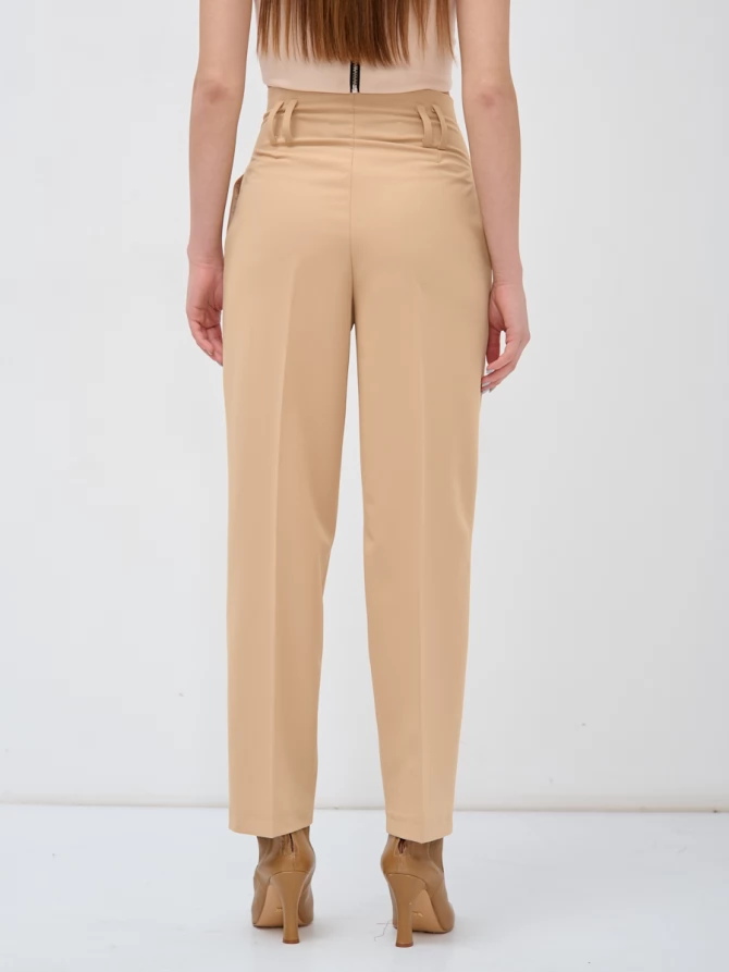 Брюки укороченные с высокой талией