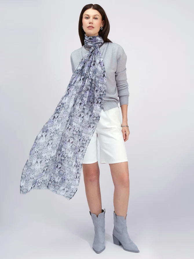 Палантин с принтом «Котики»