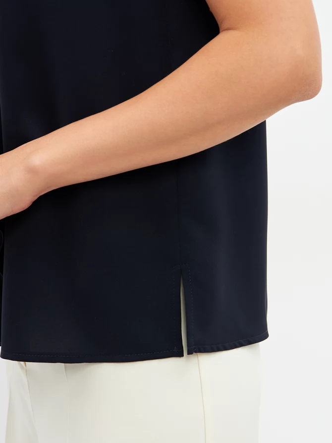 Топсо вставкой из органзы OD-975-2 синий