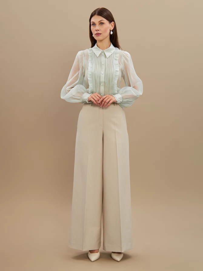 Брюки из костюмной ткани OD-922-3 бежевый