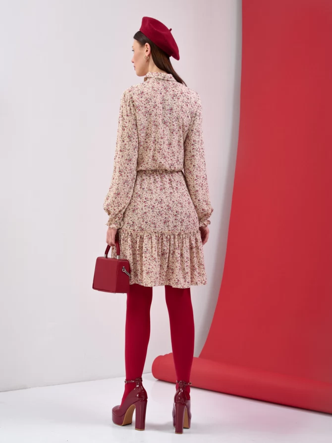 Платье-рубашка с воланом