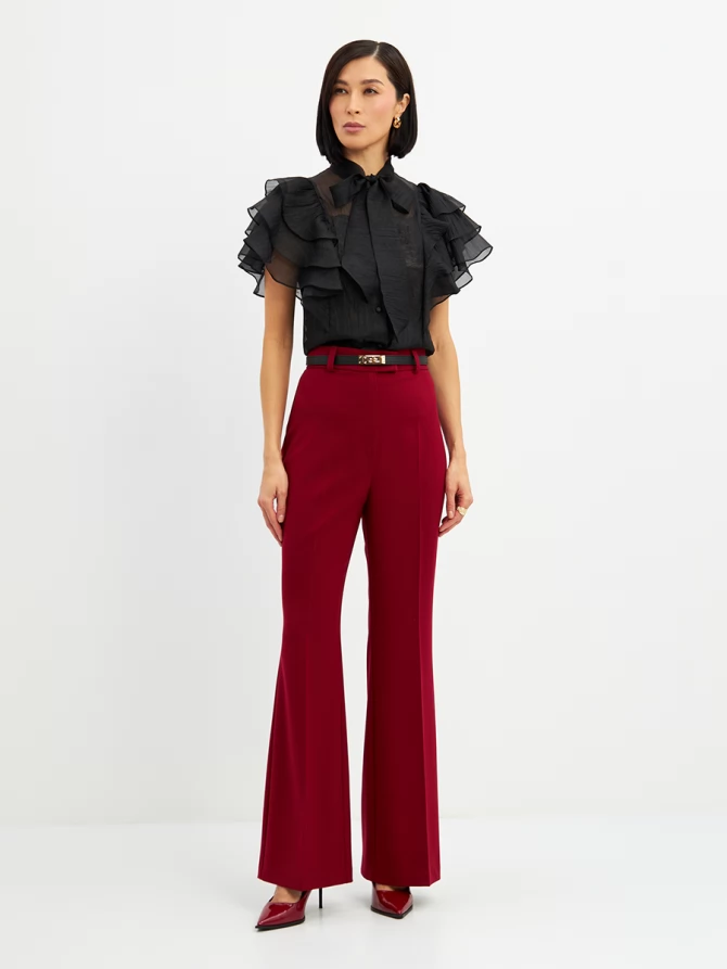 Брюки-клеш  OD-822-2 бордо