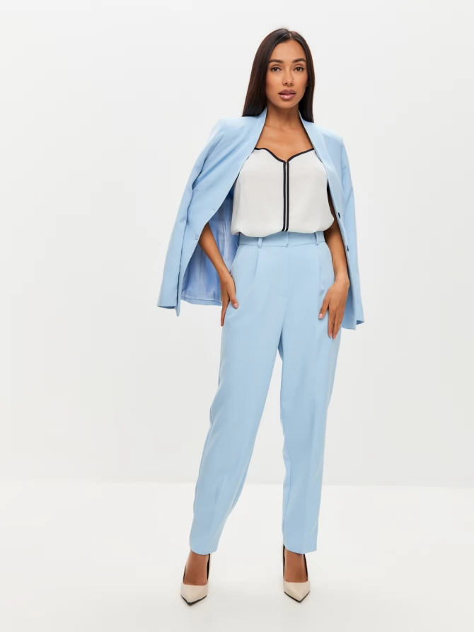 Брюки укороченные голубой