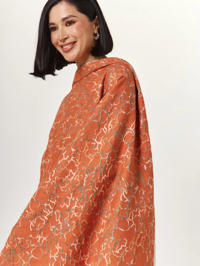 Палантин женский двусторонний с абстрактным узором