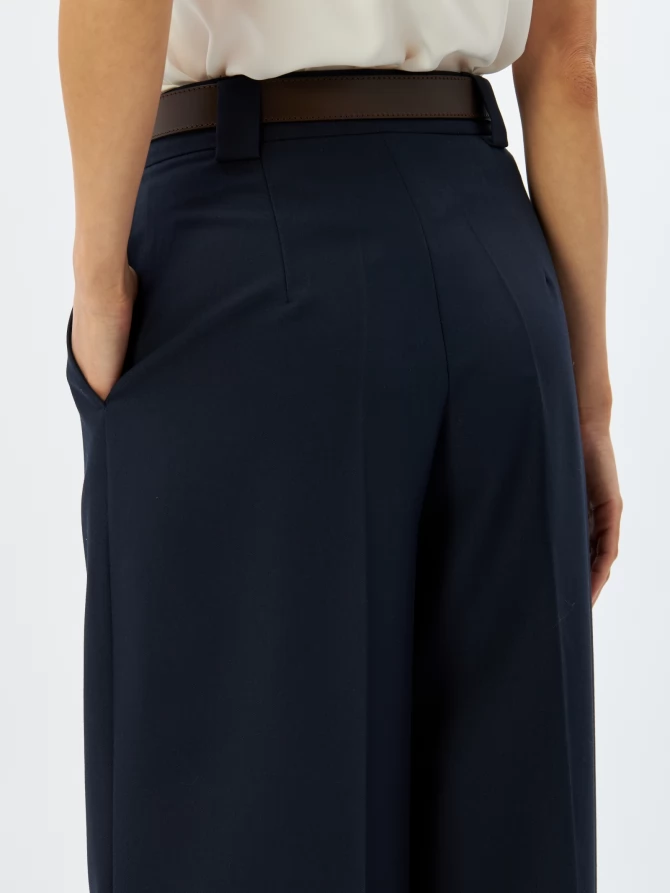 Брюки со складкой  OD-940-2 темно-синий