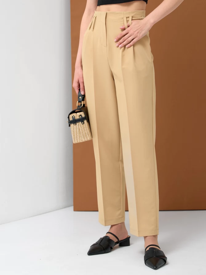 Брюки укороченные с высокой талией