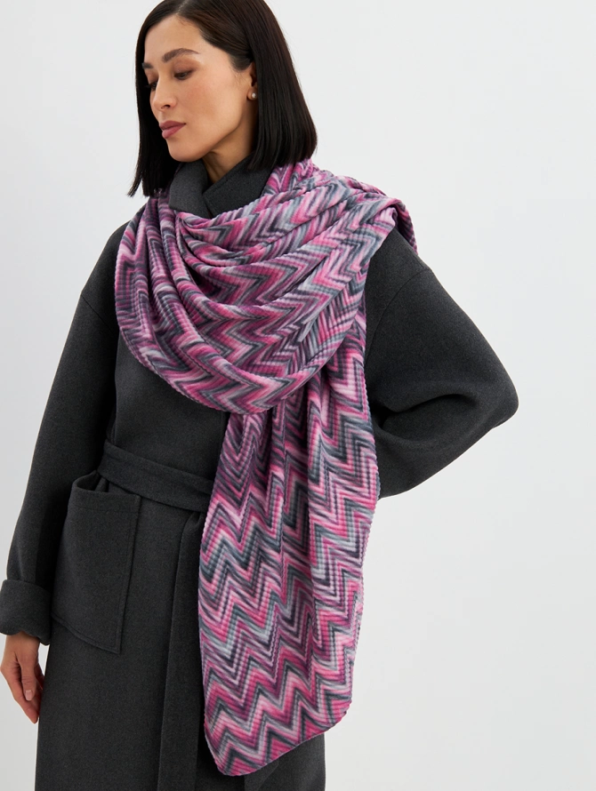 Палантин женский двусторонний с зигзагом