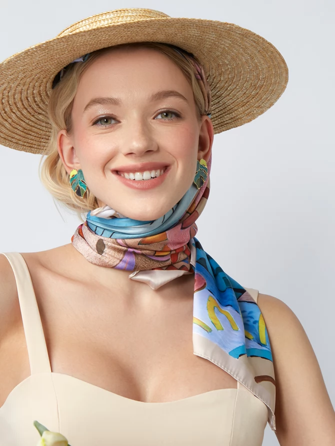 Платок женский с авторским принтом KSH16-64-1