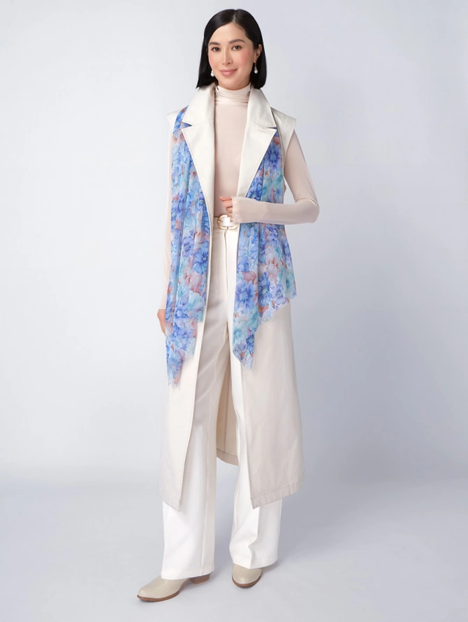 Палантин женский с цветочным принтом KSH16-124-4