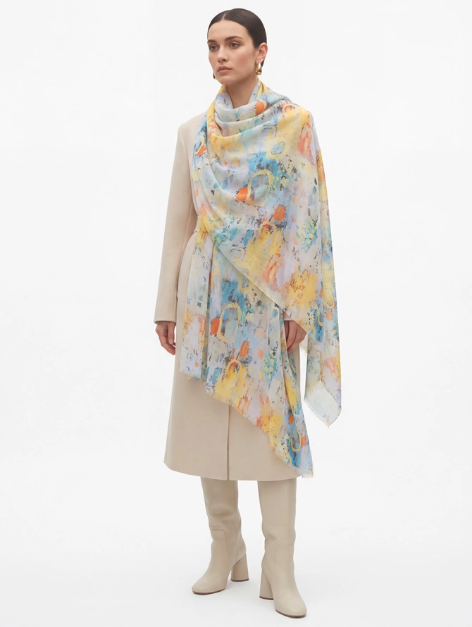 Палантин женский с абстрактным принтом