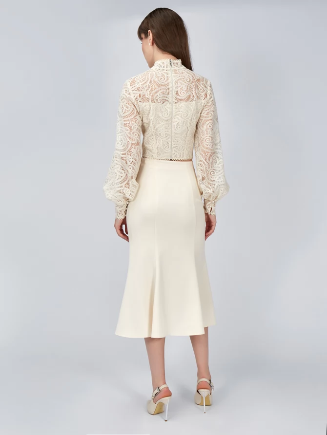 Юбка-годе костюмка OD-824-1 бежевый