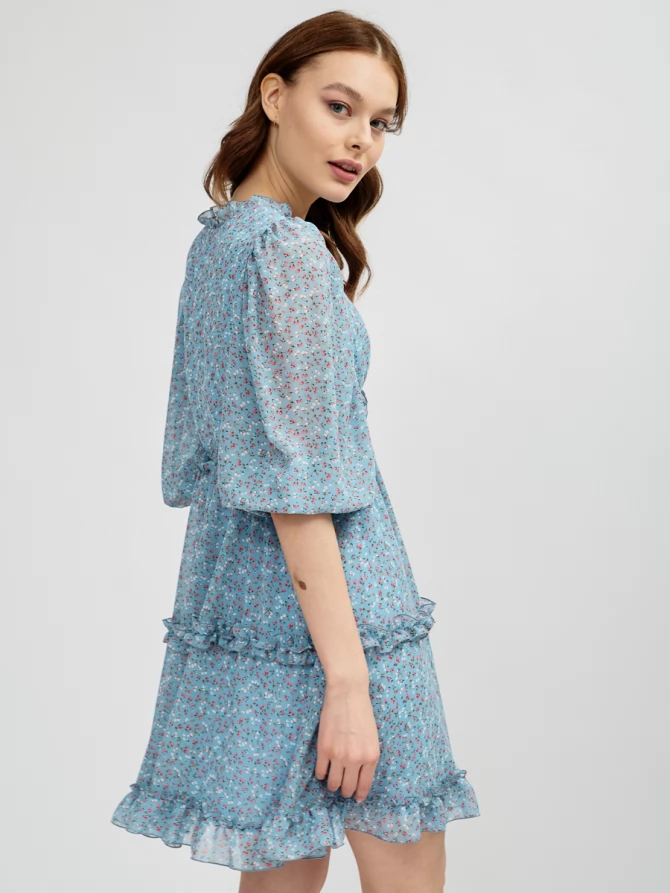 Платье из шифона с рюшами