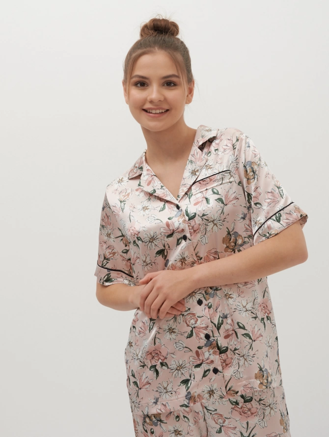 Рубашка из армани-шелка с цветочным принтом